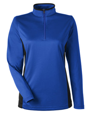 Ladies' Flash Snag Protection Plus IL Colorblock Quarter-Zip - True Royal/Blk