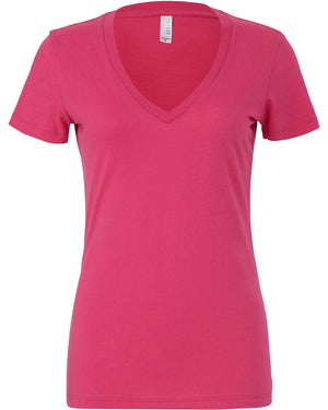 Ladies' Relaxed Jersey V-Neck T-Shirt - Berry
