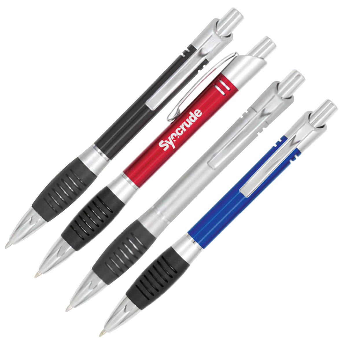 Breeze Plastic Plunger Action Pen with Metal Clip