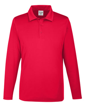 Men's Zone Performance Long Sleeve Polo - Sport Red