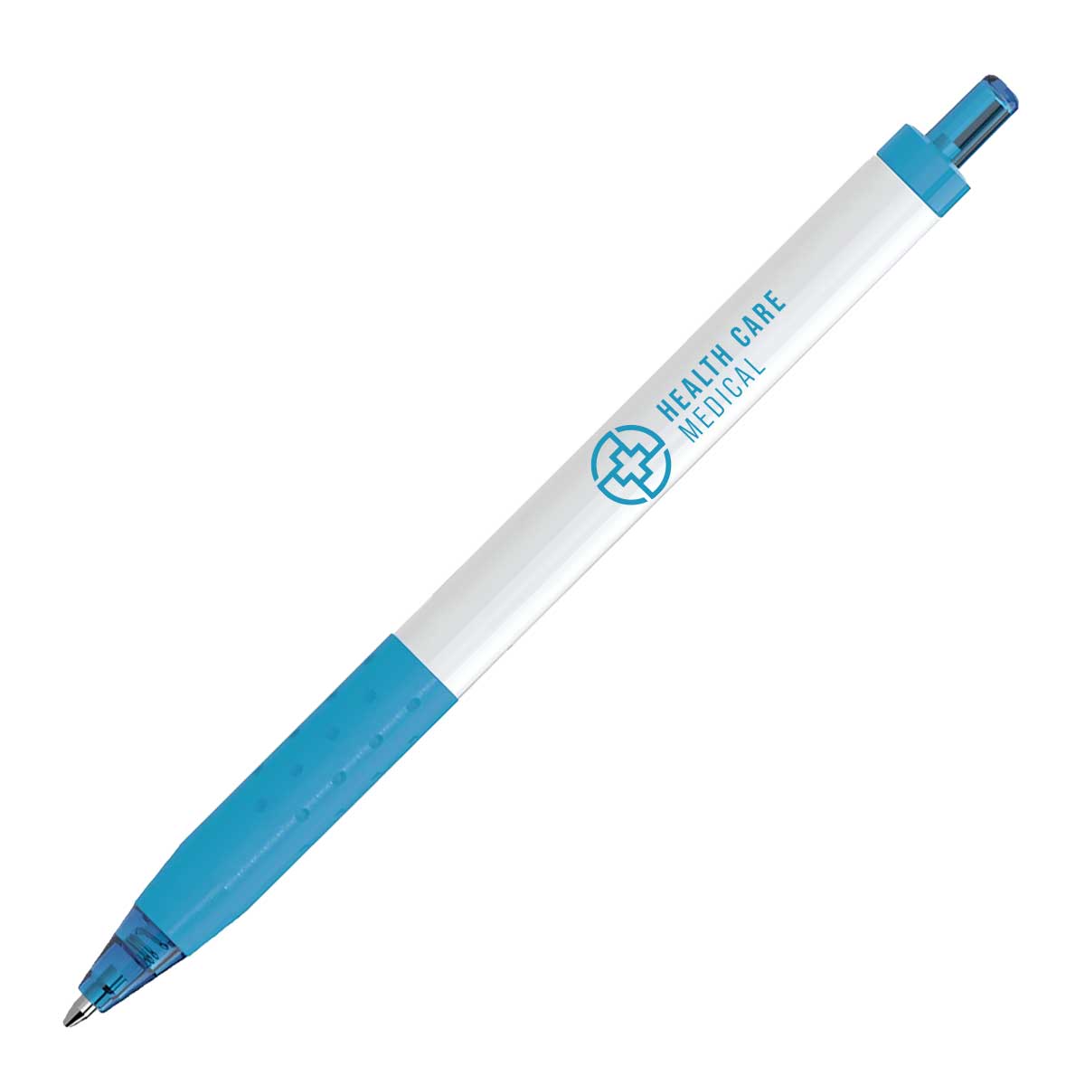 Papermate Ink Joy 300 R/T White Barrel 8 Colored Grips By Papermate - White With Turquoise Blue