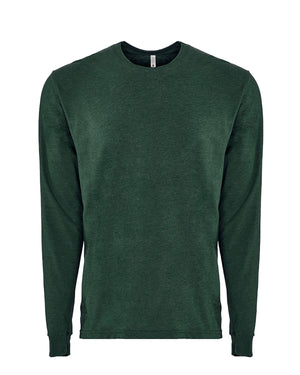 Unisex Sueded Long-Sleeve Crew - Hthr Forest Grn