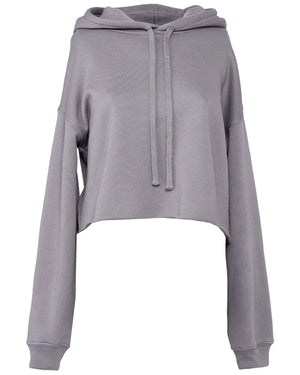 Ladies' Cropped Fleece Hoodie - Storm
