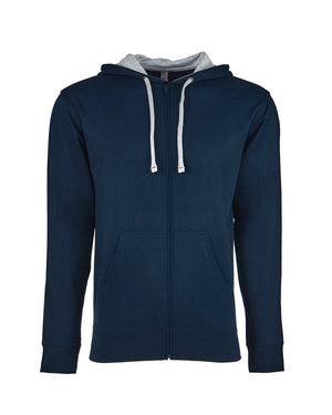 Adult Laguna French Terry Full-Zip Hooded Sweatshirt - Mid Nvy/Hth Gry
