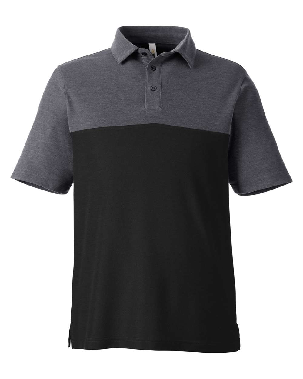 CORE365 Men's Fusion ChromaSoft Colorblock Polo - Black/ Carbon Heather