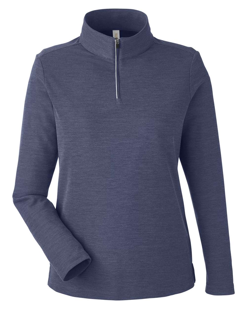 CORE365 Ladies' Fusion ChromaSoft™ Pique Quarter-Zip - Classic Navy Heather
