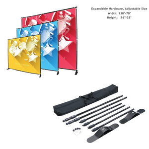 10' Exhibitor Expanding Display Kit, Media Wall, Backdrop, with Full Color Graphics