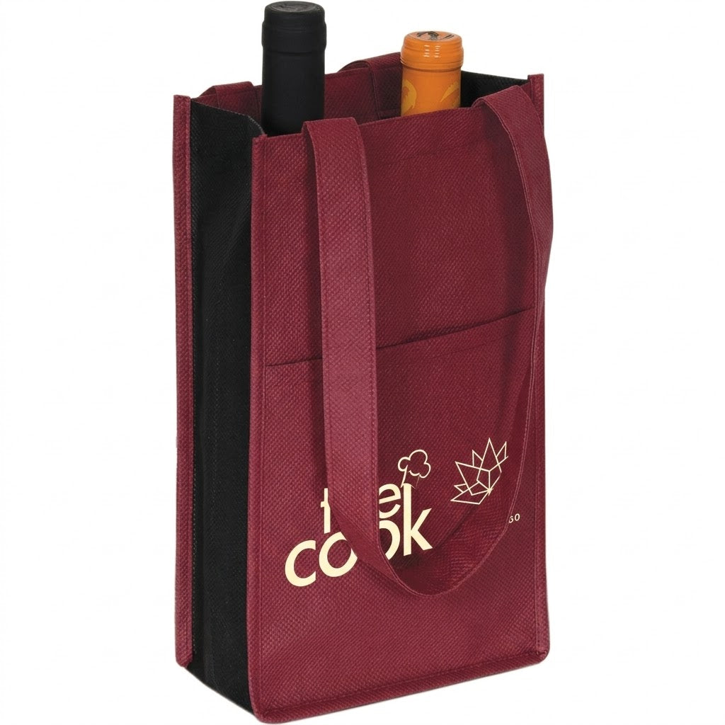2 Bottle Wine Tote - Burgundy