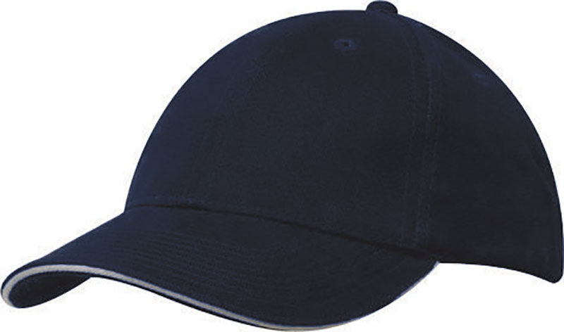 Mediumweight Sandwich Trim Cap - Navy With White