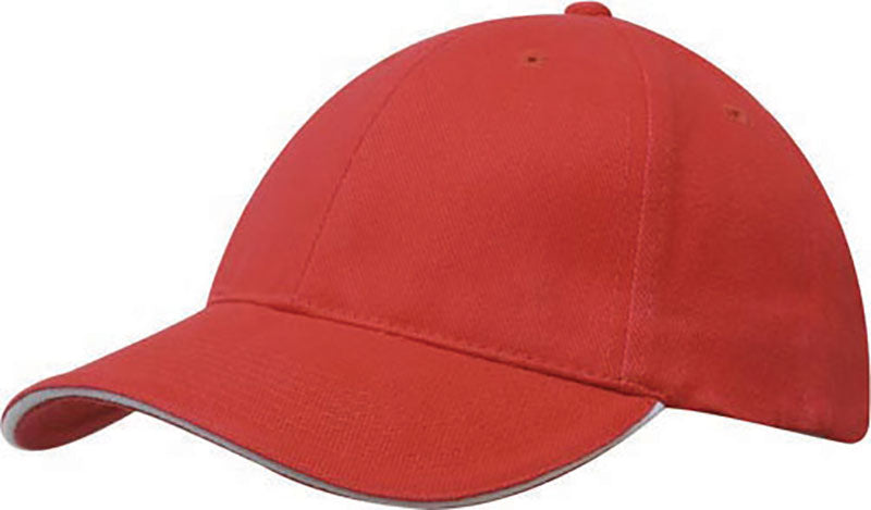 Mediumweight Sandwich Trim Cap - Red With White