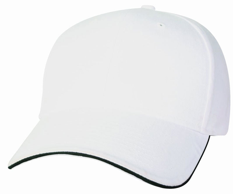 Mediumweight Sandwich Trim Cap - White With Black