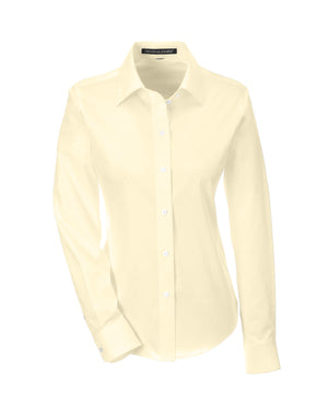 Ladies' Crown Collection® Solid Stretch Twill Woven Shirt - Transprnt Yellow