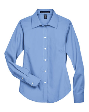 Devon & Jones Ladies' Crown Collection® Solid Oxford Woven Shirt - Light Blue