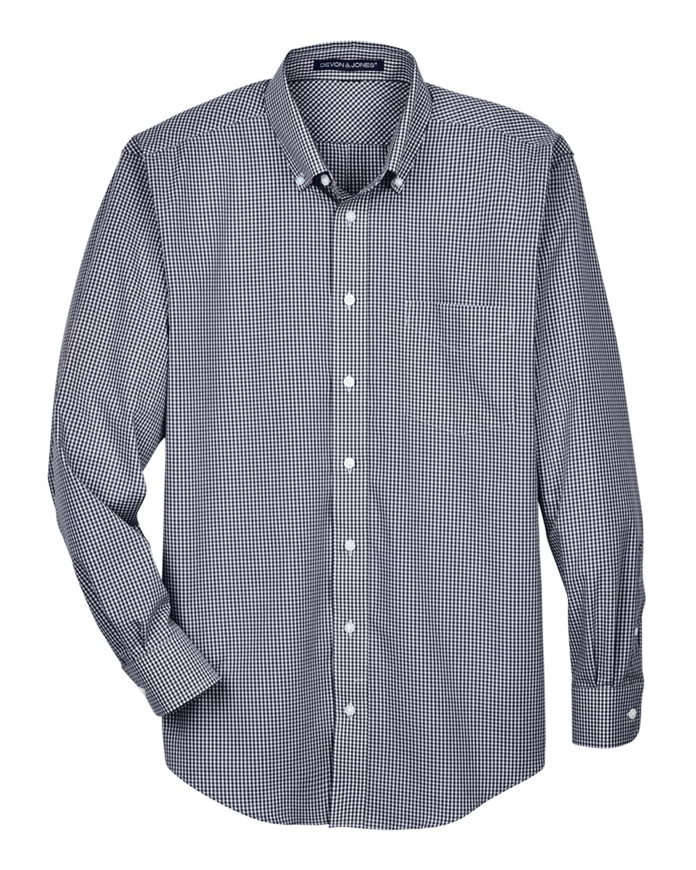 Devon & Jones Men's Crown Collection® Gingham Check Woven Dress Shirt - Navy