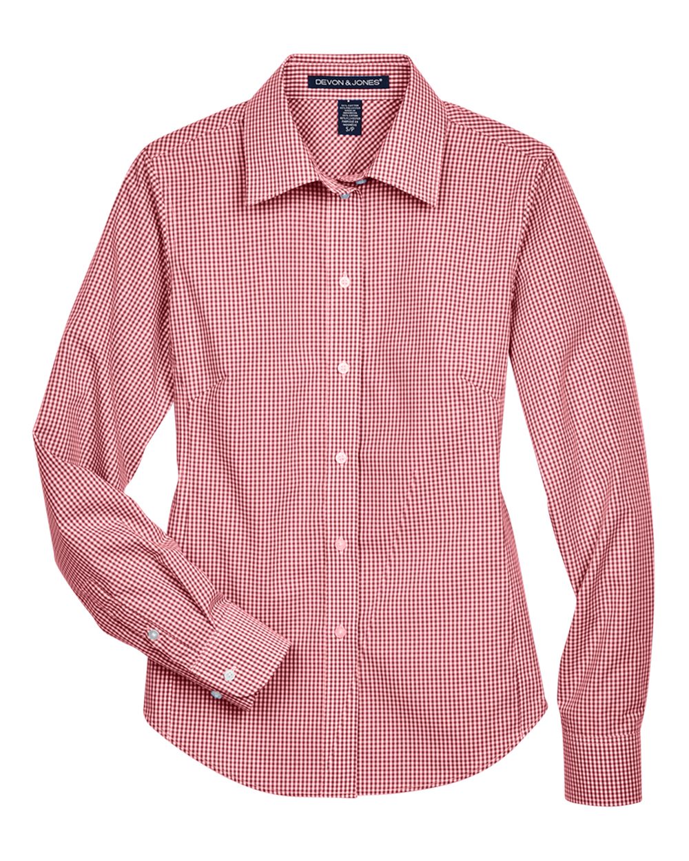 Devon & Jones Women's Crown Collection® Gingham Check Woven Dress Shirt - Red