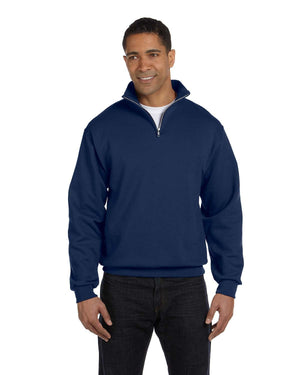 Adult 8 oz. NuBlend® Quarter-Zip Cadet Collar Sweatshirt - J Navy