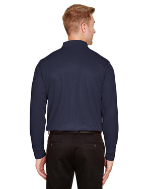 Devon & Jones CrownLux Performance® Tall Plaited Long Sleeve Polo - Back