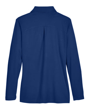Devon & Jones CrownLux Performance® Ladies' Plaited Long Sleeve Polo - Back