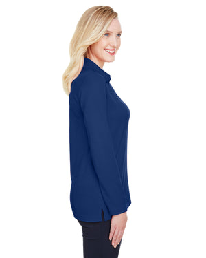 Devon & Jones CrownLux Performance® Ladies' Plaited Long Sleeve Polo - Side