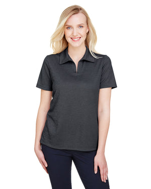 Devon & Jones CrownLux Performance® Ladies' Address Melange Polo - Black Heather