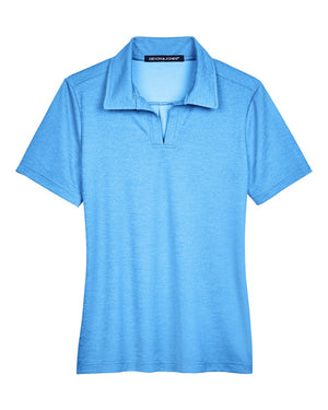 Devon & Jones CrownLux Performance® Ladies' Address Melange Polo - Ocean Blue Heather