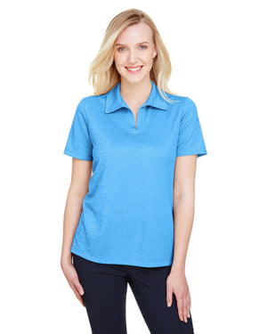 Devon & Jones CrownLux Performance® Ladies' Address Melange Polo - Ocean Blue Hthr