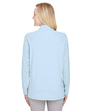 Devon & Jones CrownLux Performance® Ladies' Clubhouse Micro-Stripe Quarter-Zip - Back
