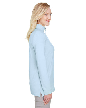 Devon & Jones CrownLux Performance® Ladies' Clubhouse Micro-Stripe Quarter-Zip - Side