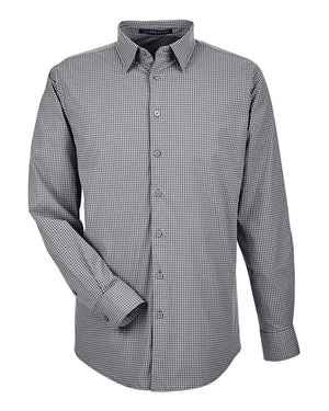 Devon & Jones CrownLux Performance® Men's Tonal Mini Check Woven Shirt - Graphite