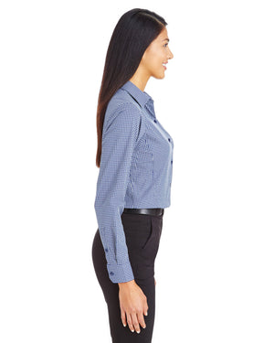 Devon & Jones CrownLux Performance® Ladies' Tonal Mini Check Woven Shirt - Side