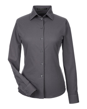 Devon & Jones CrownLux Performance® Ladies' Tonal Mini Check Woven Shirt