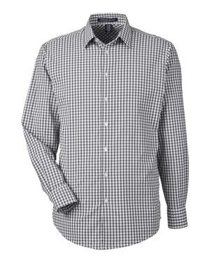 Devon & Jones CrownLux Performance® Men's Gingham Shirt - Graphite/ White