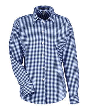 Devon & Jones CrownLux Performance® Ladies' Gingham Shirt - Navy/ White