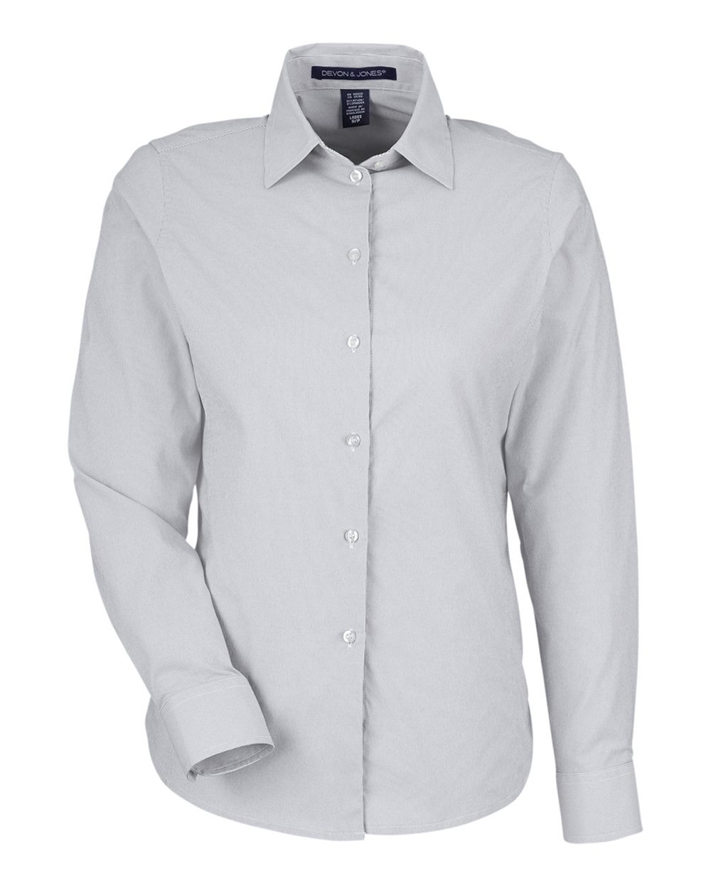Devon & Jones CrownLux Performance® Ladies' Microstripe Shirt - Graphite/ White