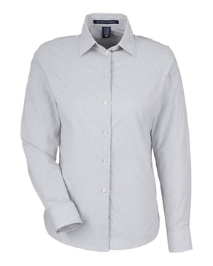 Devon & Jones CrownLux Performance® Ladies' Microstripe Shirt - Graphite/ White