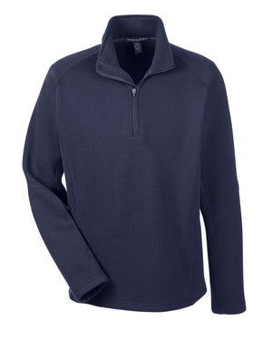 Devon & Jones Adult Bristol Sweater Fleece Quarter-Zip - Navy