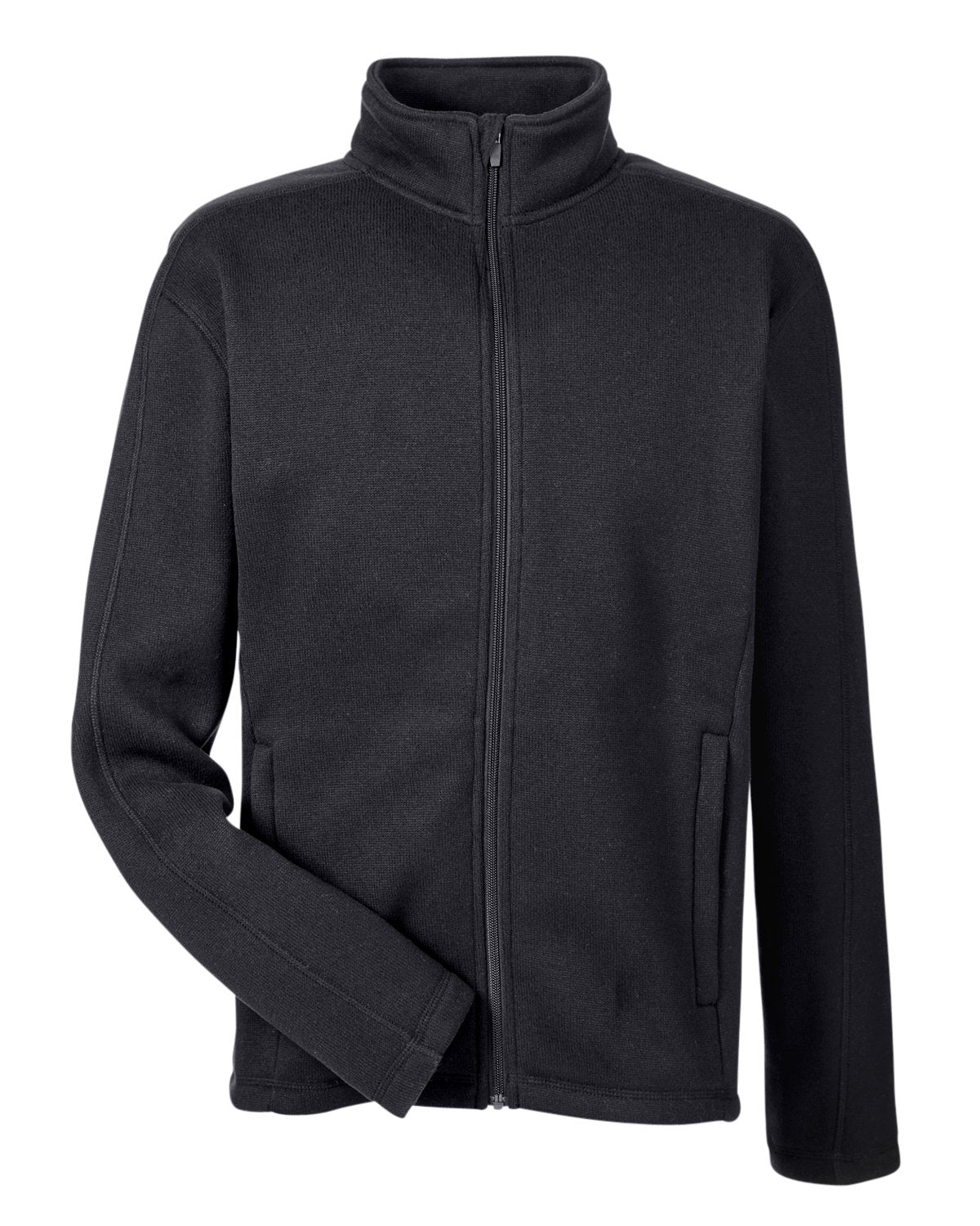 Devon & Jones Men's Bristol Full-Zip Sweater Fleece Jacket - Black