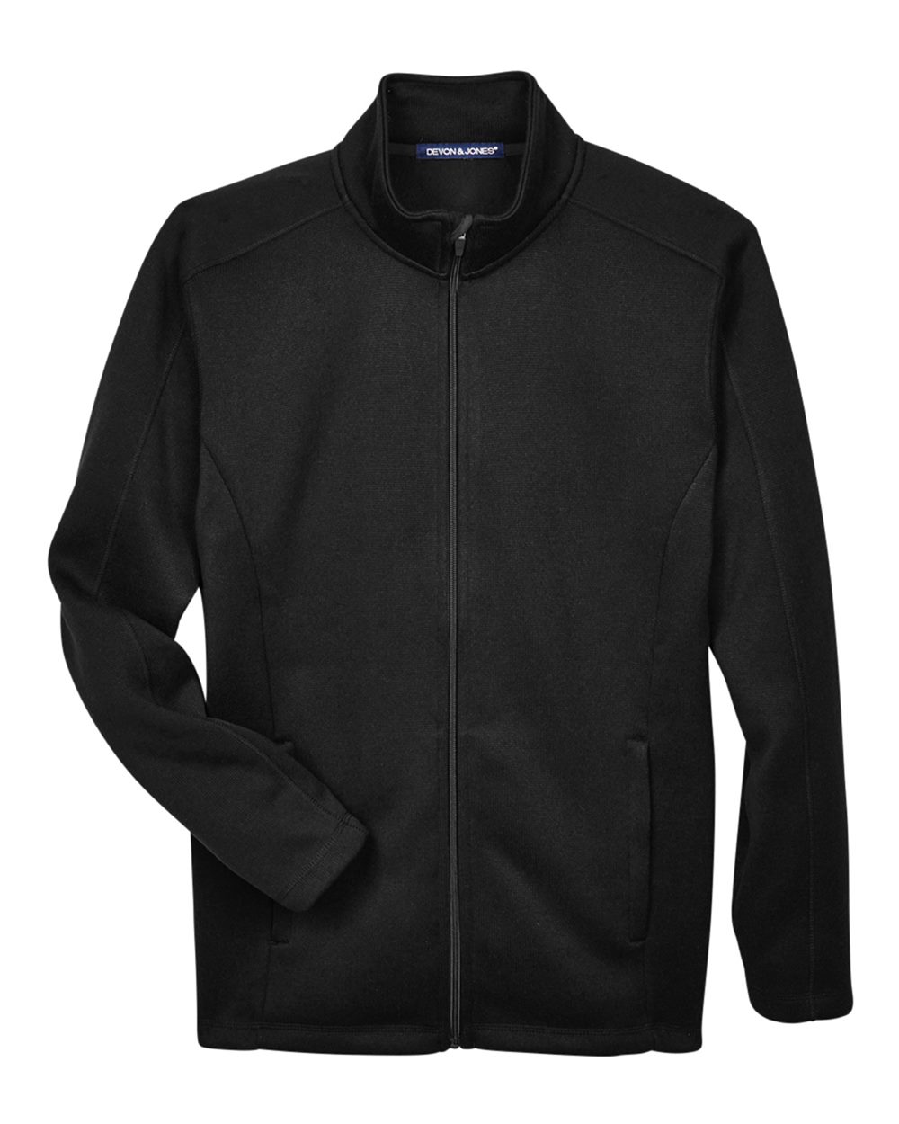 Devon & Jones Men's Bristol Full-Zip Sweater Fleece Jacket - Black