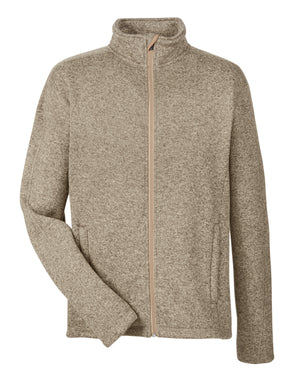 Devon & Jones Men's Bristol Full-Zip Sweater Fleece Jacket - Khaki Heather