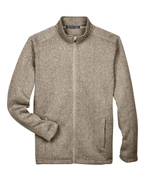 Devon & Jones Men's Bristol Full-Zip Sweater Fleece Jacket - Khaki Heather