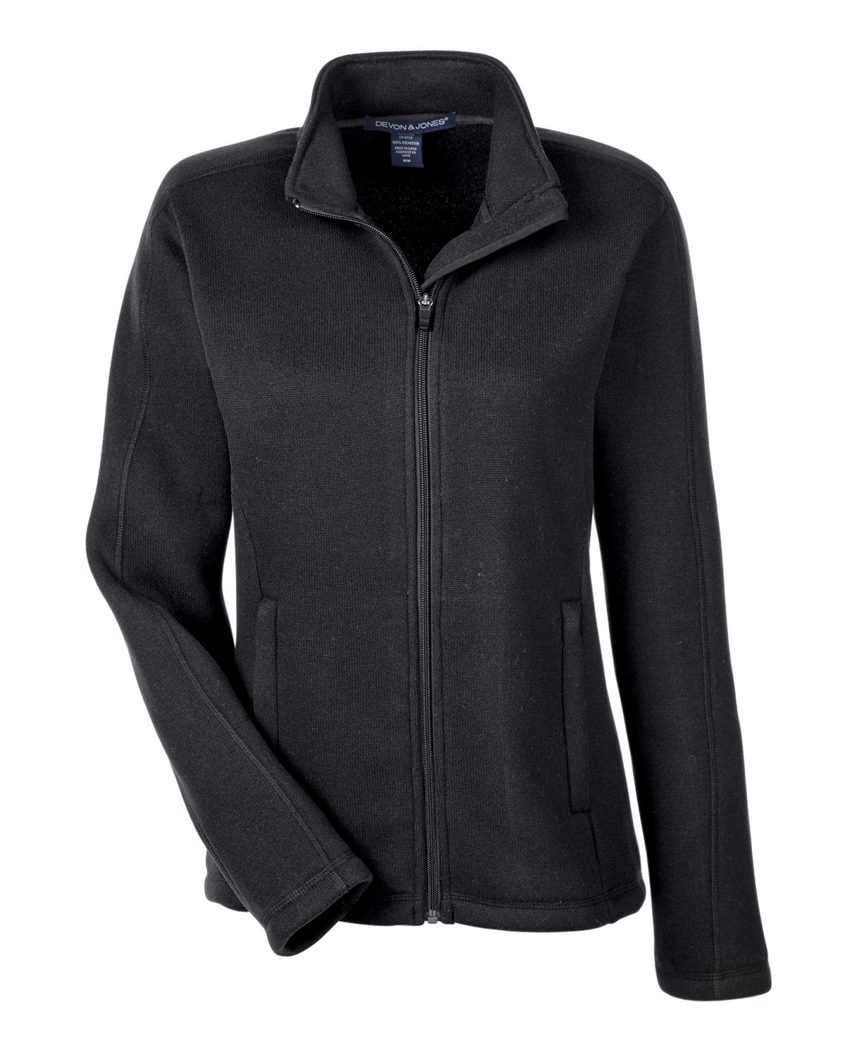 Devon & Jones Ladies' Bristol Full-Zip Sweater Fleece Jacket - Black