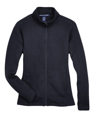 Devon & Jones Ladies' Bristol Full-Zip Sweater Fleece Jacket - Black