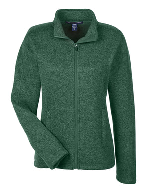 Devon & Jones Ladies' Bristol Full-Zip Sweater Fleece Jacket - Forest Heather