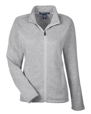 Devon & Jones Ladies' Bristol Full-Zip Sweater Fleece Jacket - Grey Heather