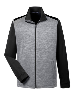 Devon & Jones Men's Newbury Colorblock Mélange Fleece Full-Zip - D Gr Ht