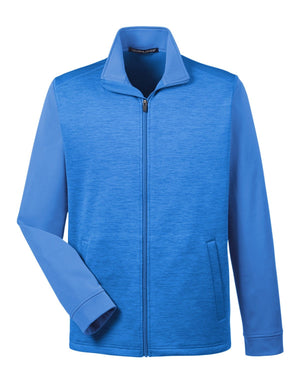 Devon & Jones Men's Newbury Colorblock Mélange Fleece Full-Zip - F Bl Ht