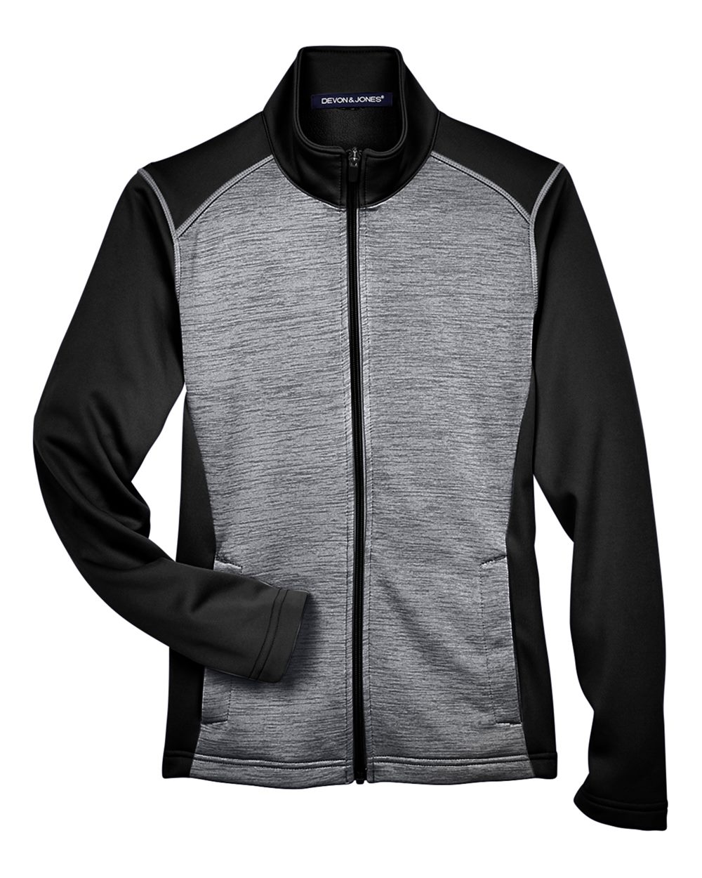 Devon & Jones Ladies' Newbury Colorblock Mélange Fleece Full-Zip