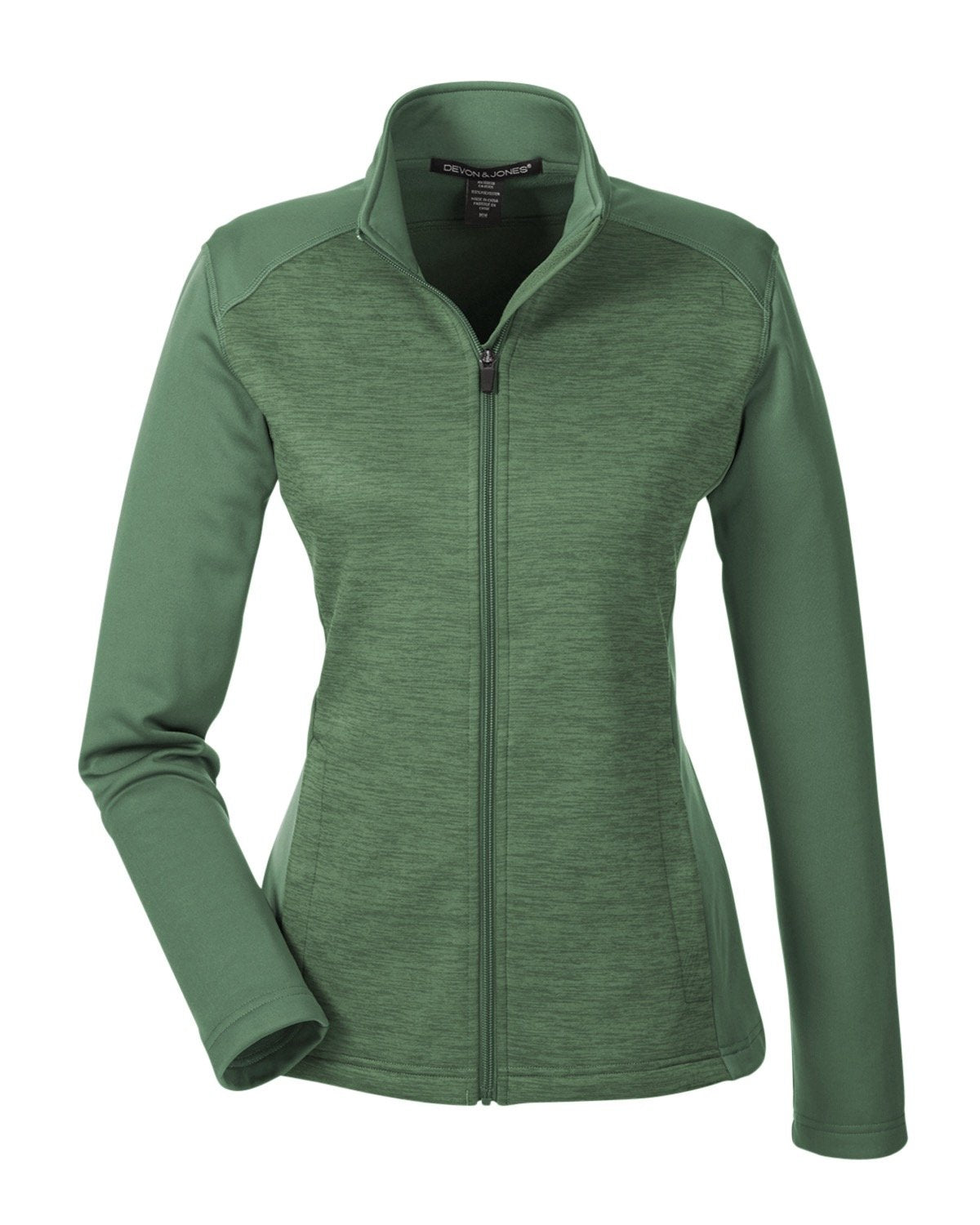 Devon & Jones Ladies' Newbury Colorblock Mélange Fleece Full-Zip - Forst Ht