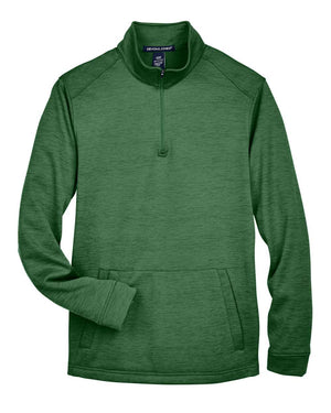 Devon & Jones Men's Newbury Mélange Fleece Quarter-Zip - Forest Heather