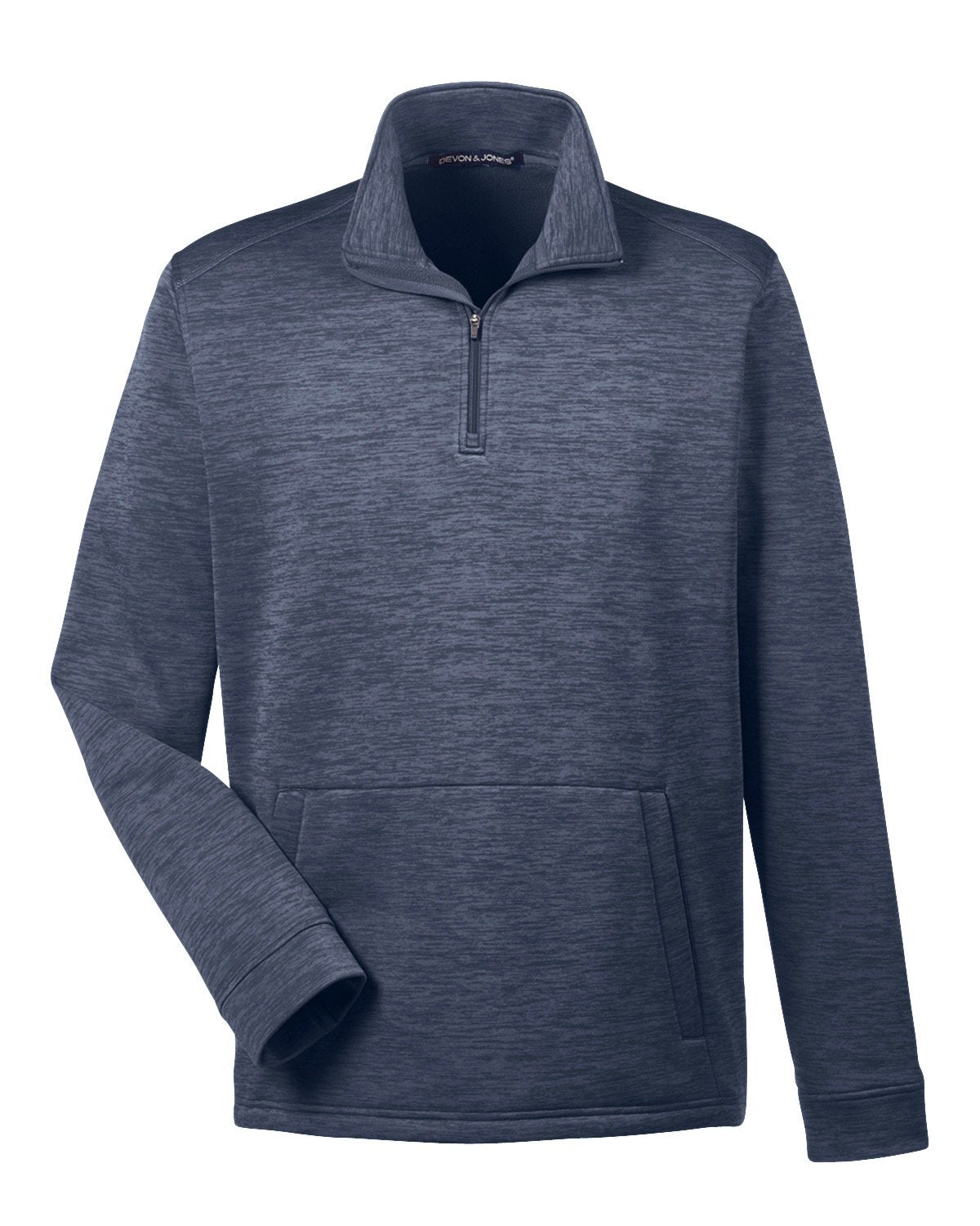 Devon & Jones Men's Newbury Mélange Fleece Quarter-Zip - Navy Heather